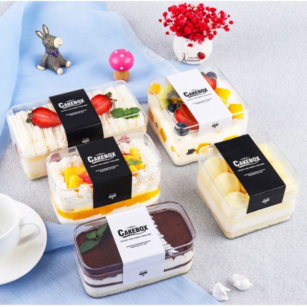 Buy PET Plastic Tiramisu Dessert Cupcake Packing Box With Lid at wholesale prices