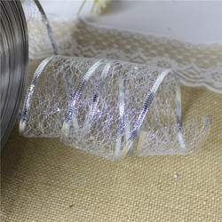 6.3cm Gold Glitter Wired Edges Ribbon For Christmas Holiday Decoration Metallic