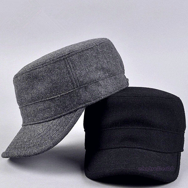 Buy Plain Flat Top Army Cap Custom Military Distressed Hats Fitted Strap Closure at wholesale prices