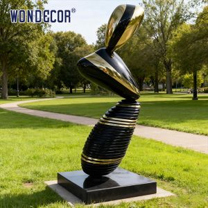 Large-scale Outdoor Abstract Irregular Geometric Stainless Steel Sculpture