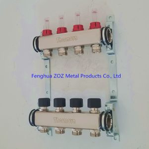Stainless steel manifold for hydronic underfloor heating