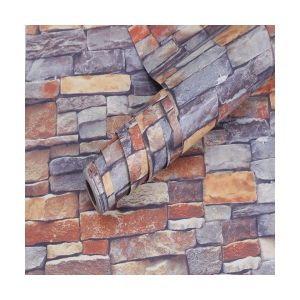 OEM 3D Gray Brick Wallpaper 4ft 2ft Width 3D Brick Wallpaper Self Adhesive