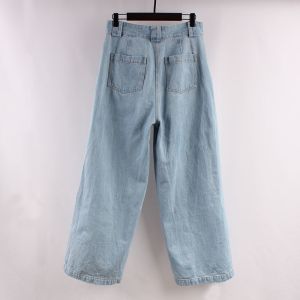 Heavy Washed Denim Long Wide Leg Jeans Women Spring Fall Suitable