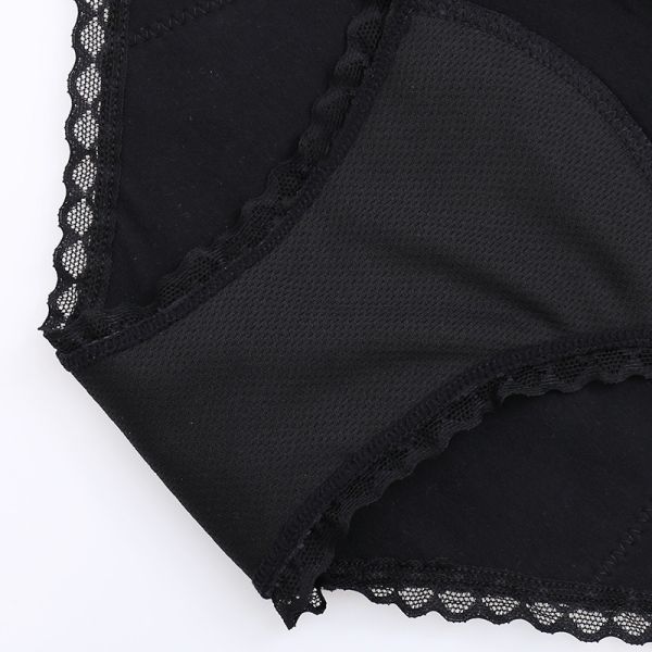 Buy Fashion lace design Menstrual Panties Plus Size Women Soft Anti-bacterial Period Panties 4 layer period panties at wholesale prices