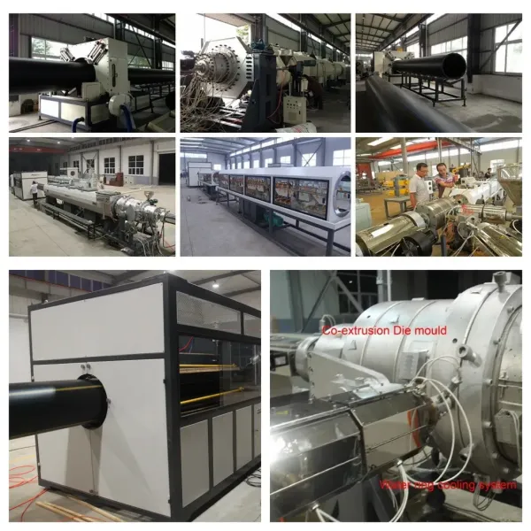 HDPE PE Single Screw Extruder Solid Wall Pipe Extrusion Line for Municipal Water / Gas Supply Systems