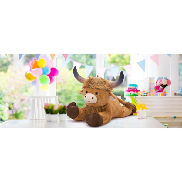 Cow Highland 32 Inches Big Cow Plush Toy Soft Cuddly Farm Animal Kids Birthday Party Favor Baby Shower Stuffed Animal