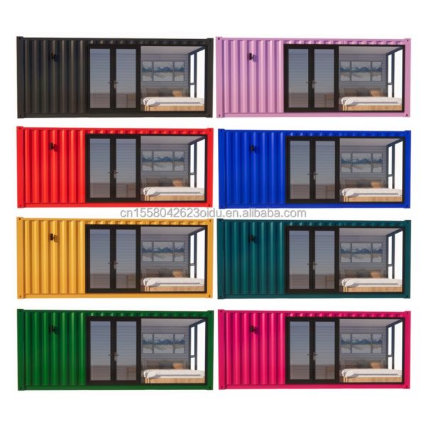 50/75/100mm Wave Sandwich Panel Wall Modern 20ft EU Prefabricated Container houses Wooden House Independent Garden Apartment for Hotel