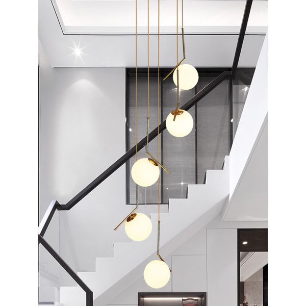 Long Pendant Lamp Modern Nordic Spiral Stair Hanging Light Dining Living Room Hotel Chandelier（WH-NC-69)