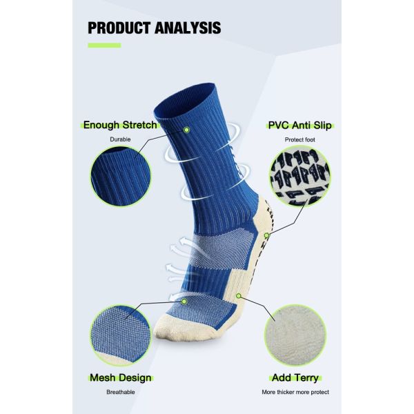 Custom Non Slip Athletic Football Socks Breathable Mesh Men Grip Socks