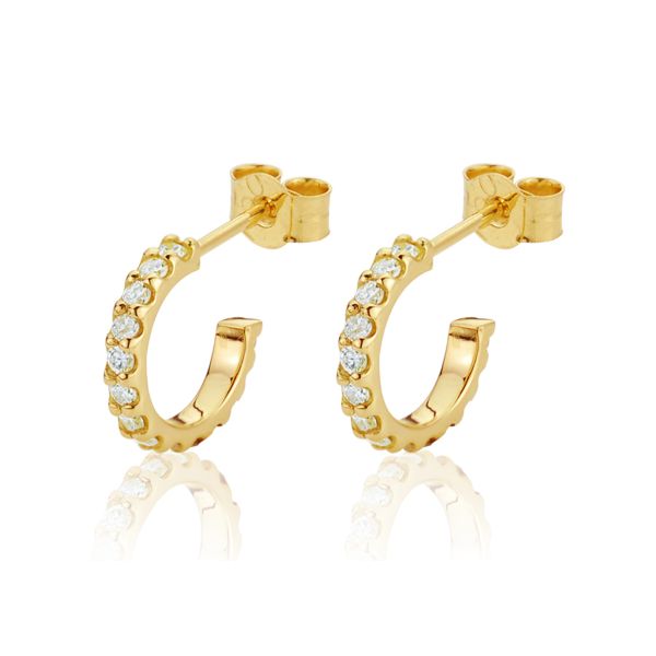 Delicate 14K Gold Plumeria Full Hoop Earrings Hawaiian Craftsmanship