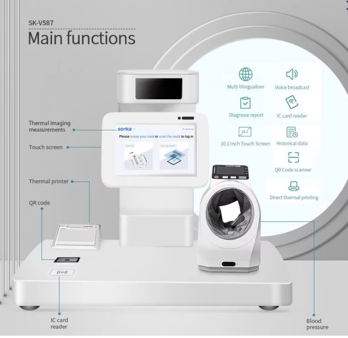 Hospitals Medical Diagnostic Equipment Body Composition Analyzer 10.1inch Touchscreen