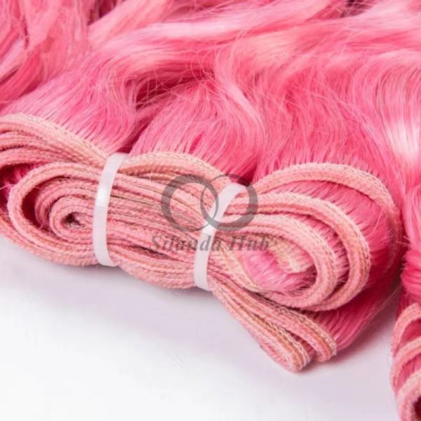 Pink Water Wave Remy Human Hair Bundles Sew In Weave Bundles Brazilian Bundle Deals