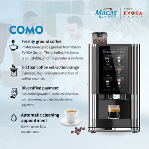 EVOACAS 2000W Bean To Cup Coffee Vending Machine 57Kg Black