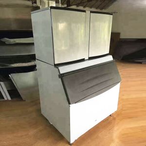 Commercial 800kg/day Ice Maker Machine, Stainless Steel Ice Making Ice Storage