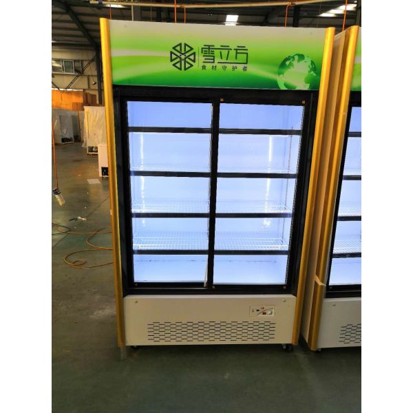 2/3 Sliding Door Beverage Commercial Display Cabinets Green Series Air Cooled