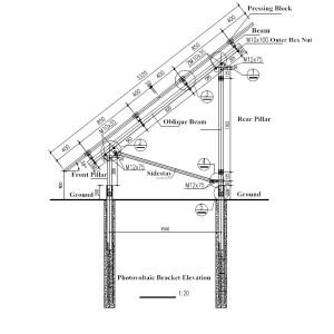 Q235 Steel Photovoltaic Solar Panel Support Structure 15mm Thickness
