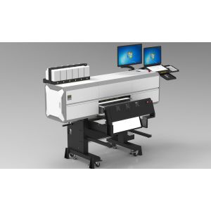 DTF transfer printer dried in front of seven print nozzles