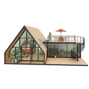 EU Modern Triangular Wooden Steel Structure House for Hotel or Carport Main