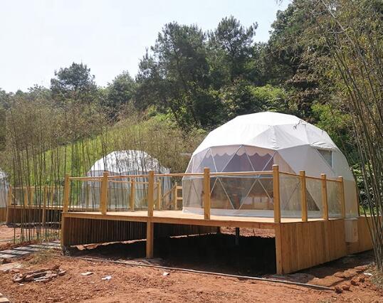 Outdoor Hotel Camping PVC 10m Geodesic Dome Tent With Door Dome Camping Tent Dome Party Tents