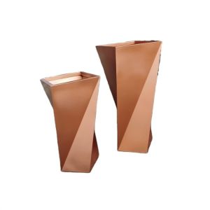 Customized special shaped stainless steel flower pots spiral planter