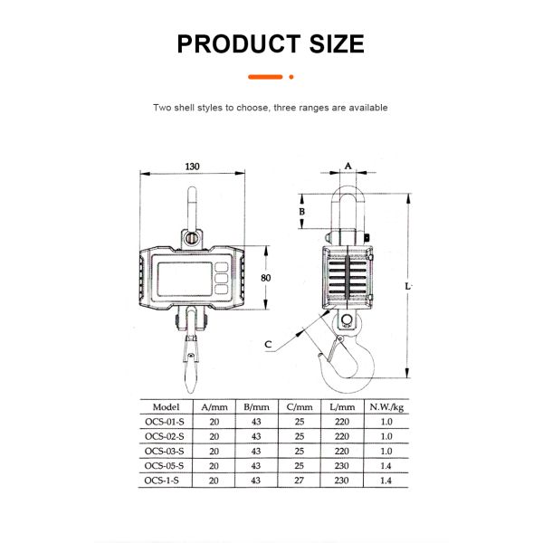 500kg Crane Scale LED/LCD Display OEM Customizable Remote Control Industrial Hanging Scale Electronic Digital Accuracy 50g