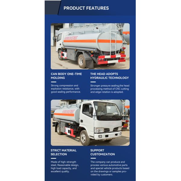 6 Metric Fuel Dispensing Trucks Forward Shift Number 5 Dongfeng 5000L 6000L Fuel Tank Truck
