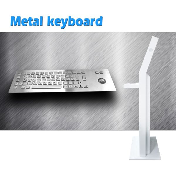 22 Inch White Self Service Capacitive Touch Screen , Totem Digital Signage Touch Screen