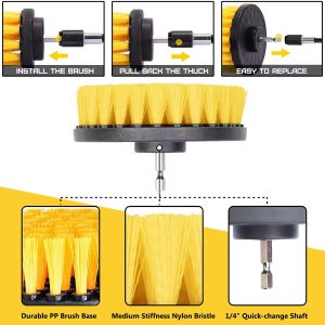 Drill Brush Power Drill Brush Attaches Easily With Yellow Color