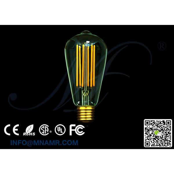 High Quality ST64 LED Edison Bulb 6W E26 E27 B22 AC110-240V 2200k 2700k 6000k CE RoHS FCC SAA UL Approved High Quality ST64 LED Edison Bulb 6W E26 E27 B22 AC110-240V 2200k 2700k 6000k CE RoHS FCC SAA UL Approved