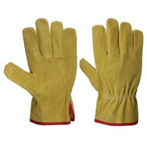 China Flexible Durable Protection Cowhide Leather Safety Work Gloves on sale