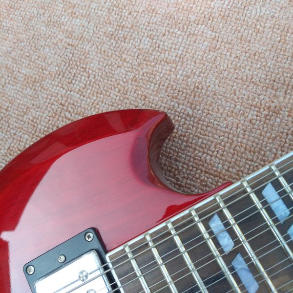 Red EDS1275 Custom Shop double Neck Electric Guitar 6/12 strings Wholesale Musical Instruments