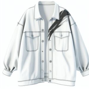 Spring American white lettering handsome commercial street cotton denim jacket