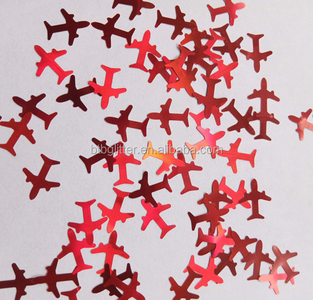 Professional Other Holiday Supplies 2025 Shaped Airplane Glitter Shape Plane with 3D Aircraft Shaped Glitter Airplane