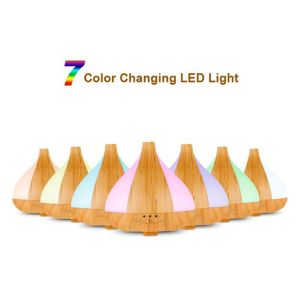 220ml Wood Grain Aromatherapy Diffuser With 7 Colors Fog Lamp