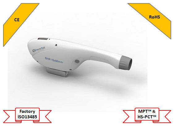 Laser Hair Removal face care beauty machine with Continuous Crystal Contact Cooling/Two Handles