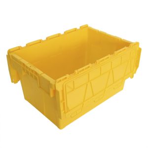 Accetable Tourtop Attached Lid Plastic Container Crate with ISO9001 Certificate
