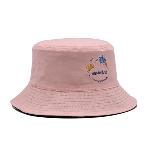 Double sided Bucket hat travel custom logo activity embroidered sunshade
