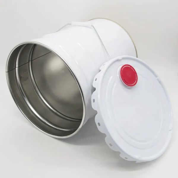 Corrosion Resistant Silver Iron Seed Storage Industrial Metal Bucket Steel Pail With Lid