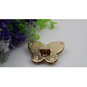 Simple design zinc alloy gold butterfly shape hanging plating purse locks