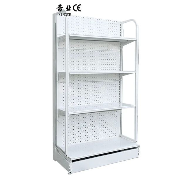 solid practical convenience grocery store white double sided and single display