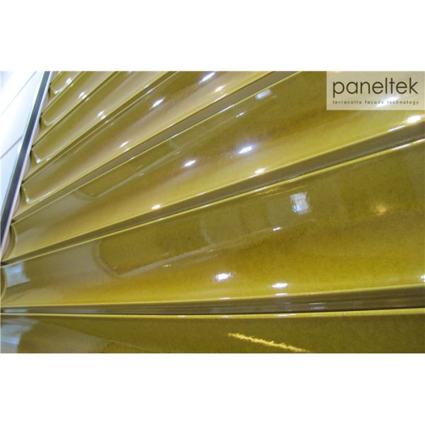 Wave Shaped Terracotta Wall Panels Non - Flammable For Architectural Constructio