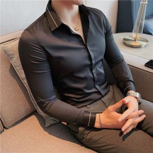 Digital Printing Men's Slim Fit Solid Color Long Sleeve Shirt for Styles