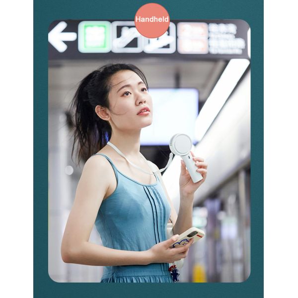 Bladeless Portable USB Handheld Fan 10hrs Outdoor Cooling 180 Degree Rotation