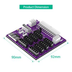 Computer Power Supply ATX 24Pin to 8 x IDE Molex 4Pin and 2 ATX 6Pin Power