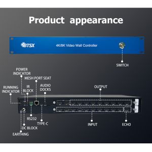 8x HDMI HD Video Matrix Switcher Smooth Video Switching in 0°C 40°C Temperature