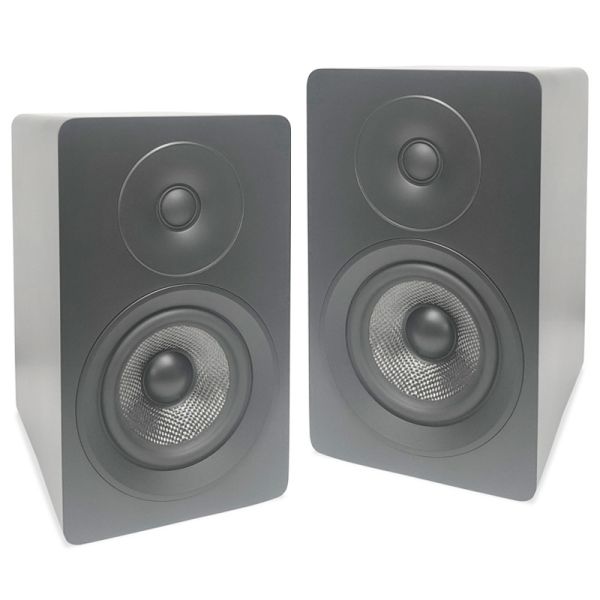 5.25 Inch Passive Bookshelf Speakers Matte White HiFi Studio Loudspeakers 150W RMS