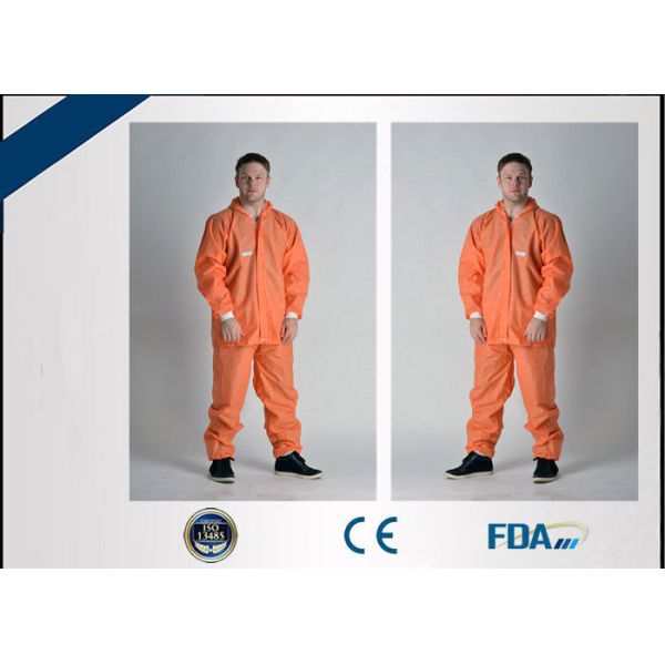 Buy Waterproof Chemical Resistant Disposable Coveralls With Elastic Cuff at wholesale prices