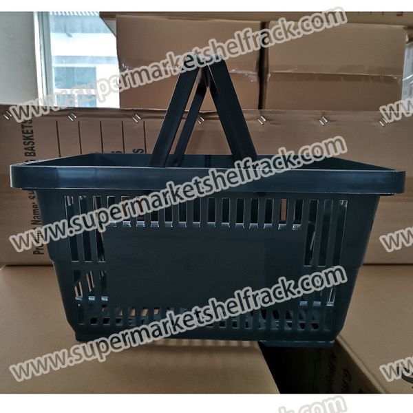 380MM 220mm 16L Plastic Rolling Basket For Shopping Wire Shopping Baskets With Handles