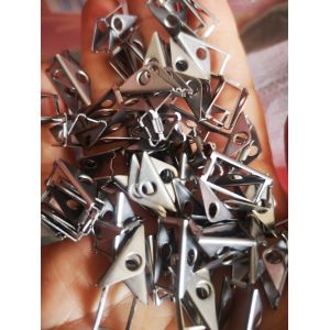 Custom Stainless Steel Stamped Spring Clips | Triangle Mounting Brackets with Punch Hole | Precision Sheet Metal Fasteners for LED Fixtures & Electronics