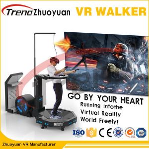 Black Amusement Park Virtual Reality Treadmill With Free Shooting Games